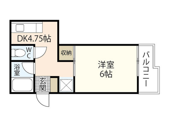 広島市西区大芝のマンションの間取り