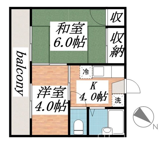 浦安市堀江のアパートの間取り