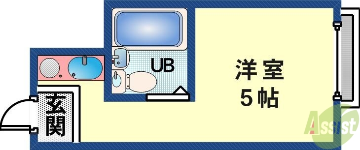 神戸市中央区北野町のマンションの間取り