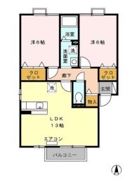 松本市大字惣社のアパートの間取り