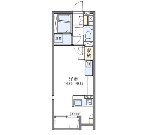 岡山市北区小山のアパートの間取り