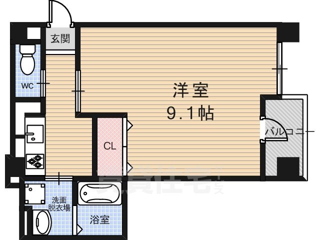 京都市右京区西院春日町のマンションの間取り