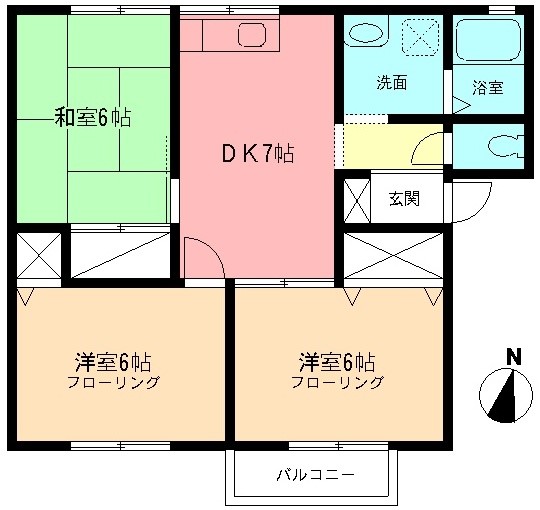 秦野市堀西のアパートの間取り