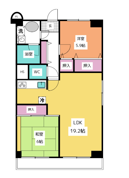 目黒区三田のマンションの間取り