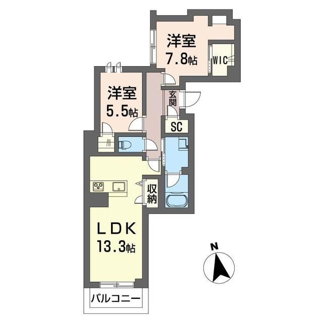 新座市北野のマンションの間取り