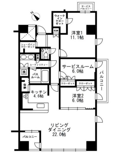 渋谷区猿楽町のマンションの間取り