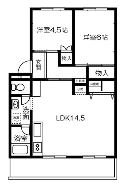 名鉄旭前ハイツD棟511号室の間取り