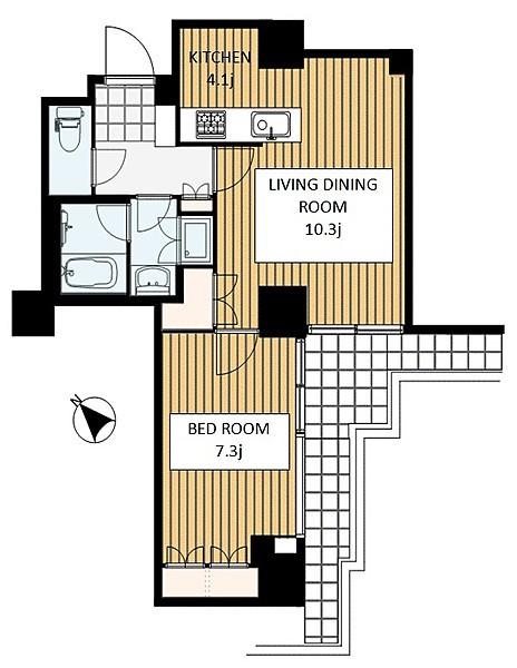 港区六本木のマンションの間取り