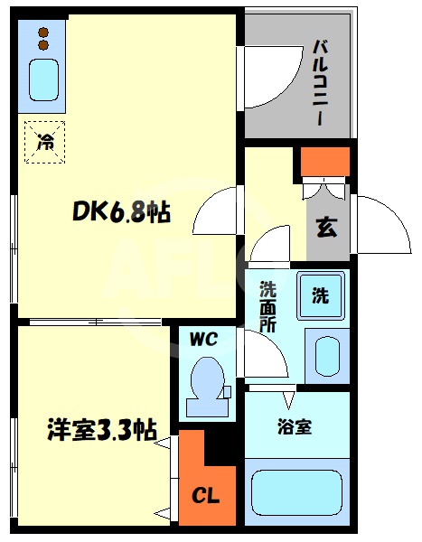 大阪市生野区新今里のアパートの間取り