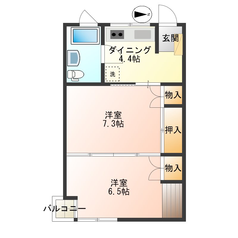 あこやコーポラスBの間取り