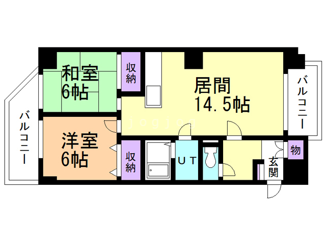 札幌市手稲区手稲本町一条のマンションの間取り