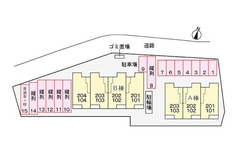 【指宿市十二町のアパートの駐車場】