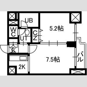 札幌市中央区南五条西のマンションの間取り