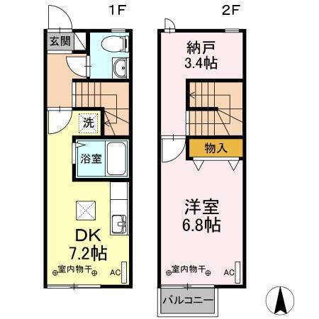 リースランド向中野　Ａの間取り