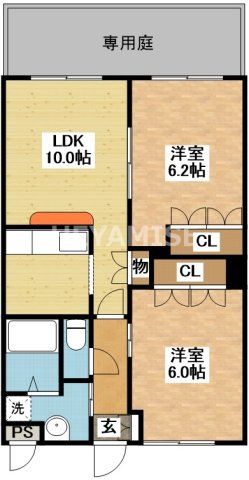 諫早市高来町下与のアパートの間取り