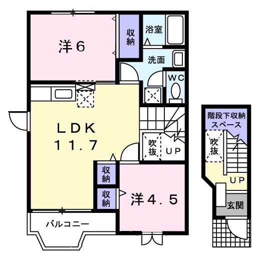 北九州市八幡西区楠橋東のアパートの間取り