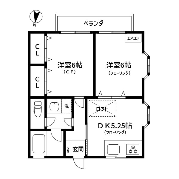 横浜市都筑区東山田町のアパートの間取り