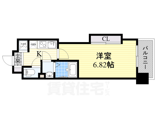 大阪市浪速区浪速西のマンションの間取り