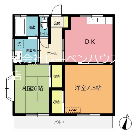 ハイツ大川の間取り