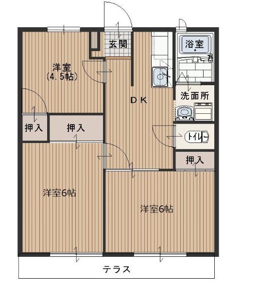 【所沢市林のアパートの間取り】