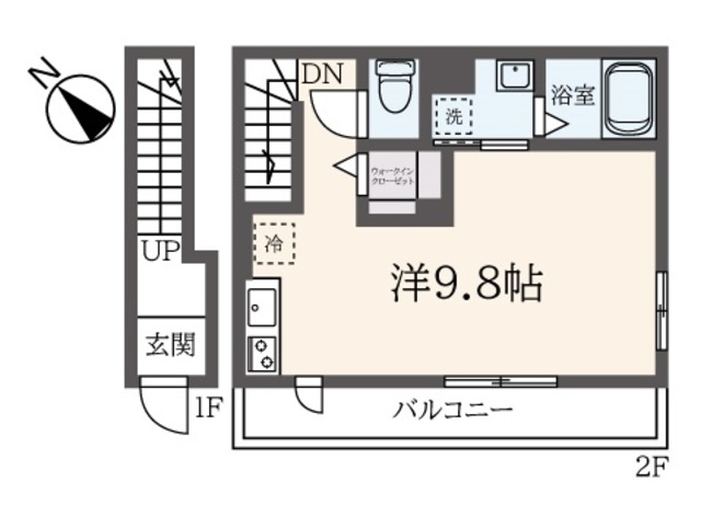 横浜市港北区仲手原のアパートの間取り