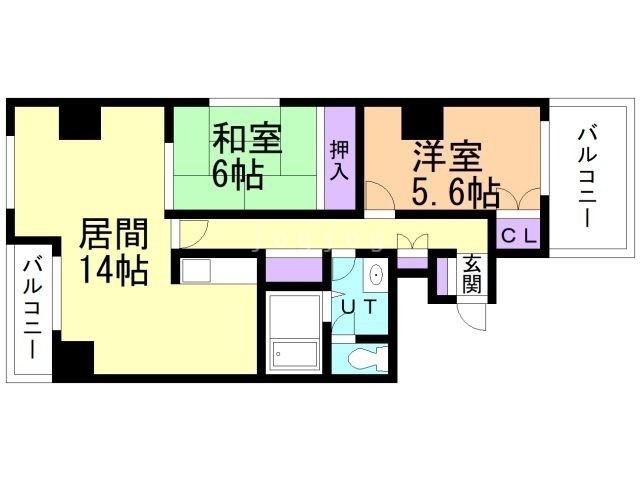 札幌市東区北三十五条東のマンションの間取り