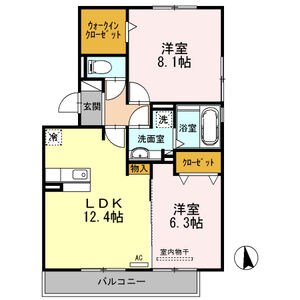 名古屋市守山区城南町のアパートの間取り