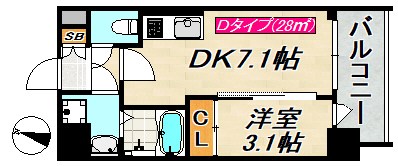 SDグランツ三宮イーストフロントの間取り