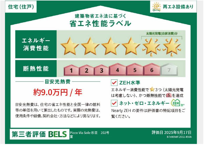 省エネ性能ラベル　断熱性能等級6