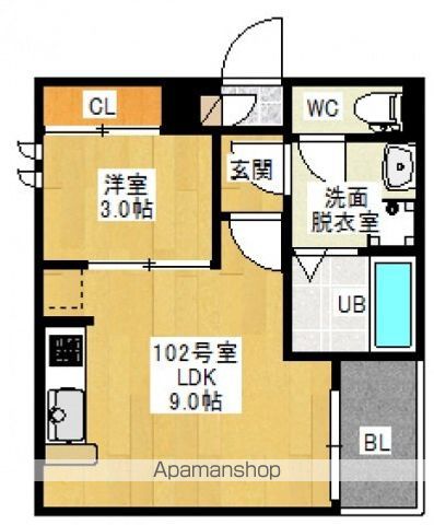 ＪＲ可部線 安芸長束駅 徒歩8分 3階建 築9年の間取り写真