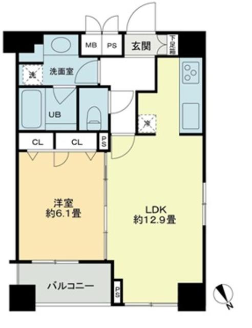 京急本線 京急蒲田駅 徒歩5分 16階建 築20年の間取り写真