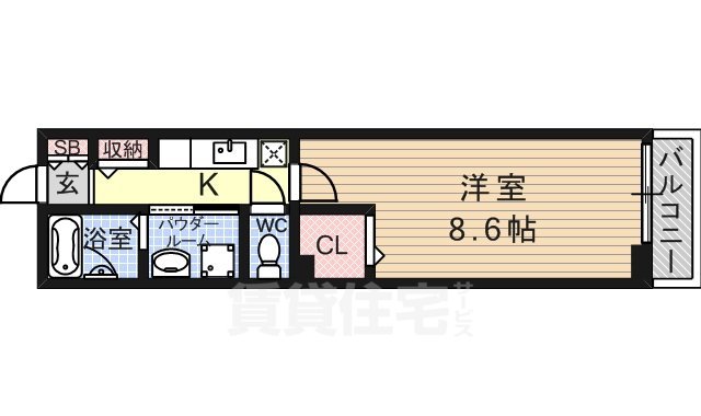京阪石山坂本線 滋賀里駅 徒歩7分 2階建 築17年の間取り写真