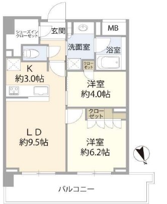 京急本線 京急蒲田駅 徒歩2分 13階建 築5年の間取り写真