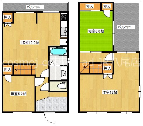 山城町1丁目戸建ての間取り写真