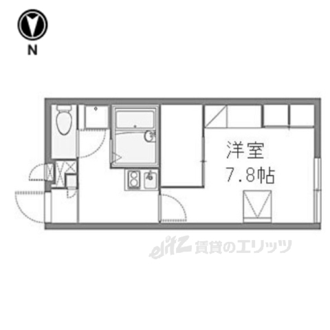 京都市右京区嵯峨大覚寺門前八軒町のアパートの間取り