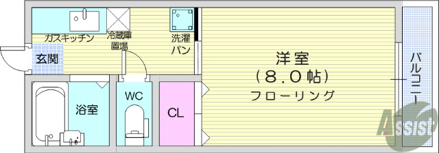 仙台市青葉区国見のアパートの間取り