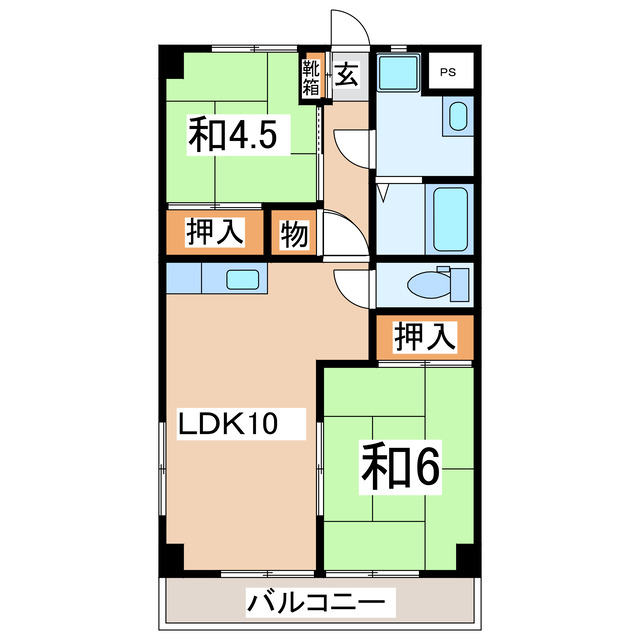 郡山市大槻町のマンションの間取り