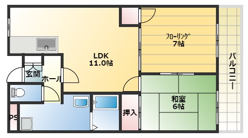 【サンハイツ旭ヶ丘の間取り】