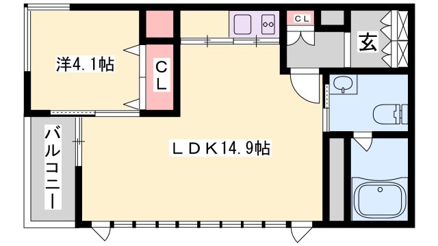 【姫路市白銀町のマンションの間取り】