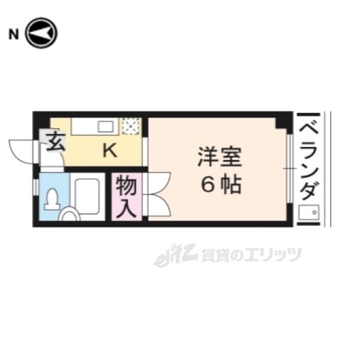 京都市左京区高野清水町のマンションの間取り