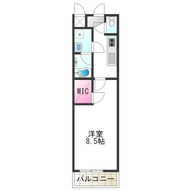 泉大津市旭町のアパートの間取り