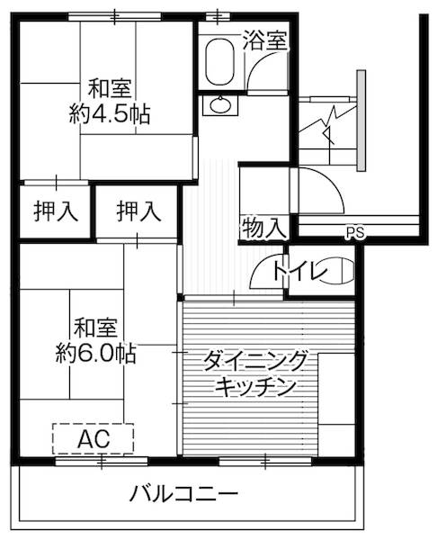 ビレッジハウス台宿4号棟の間取り