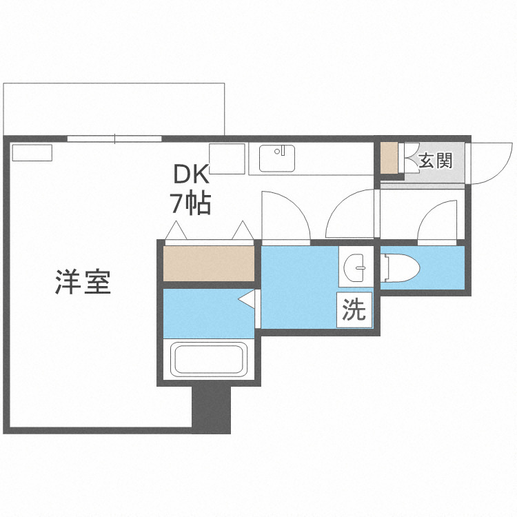 北海道札幌市中央区南二十条西１０（アパート）の賃貸物件の間取り