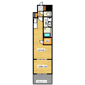 広島市南区比治山町のマンションの間取り