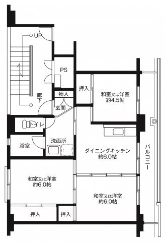 ビレッジハウス滝沢大崎1号棟の間取り