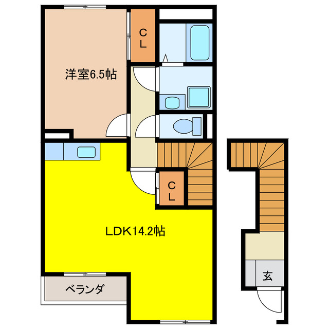 養老郡養老町飯田のアパートの間取り