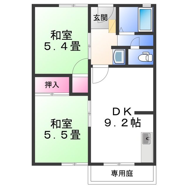 フレグランス阪南Ｂ棟の間取り