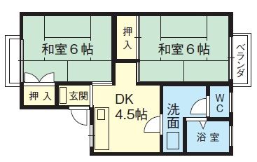 【和歌山市和歌川町のアパートの間取り】