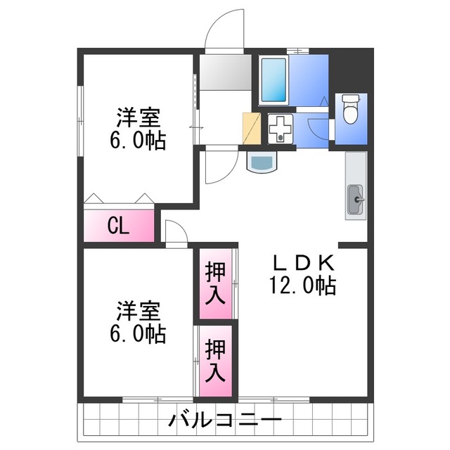 ローパス三葛の間取り