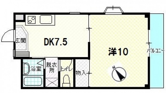 広島市安佐南区高取北のマンションの間取り